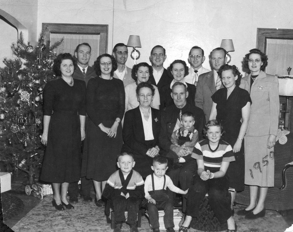 Christmas at Ferd and Winnie Steffen's, 1950